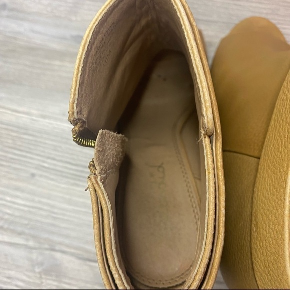 Splendid ankle brown leather open toe booties. Outside zipper stacked heel sz 10 - Picture 8 of 12